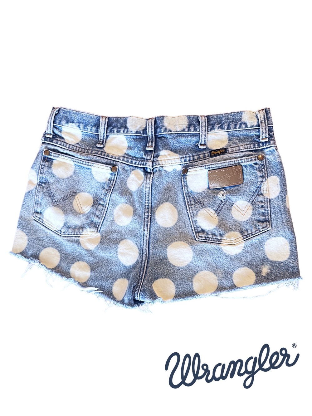 Vintage Wrangler Polka Dot Cutoff Denim Shorts | Women’s Size 10 | 30 Waist - Picture 2 of 6